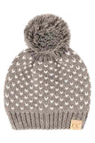 C.C Kids Heart Pattern Knit Beanie with Pom