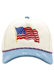 American Flag with Color Rope and Stars Baseball Cap