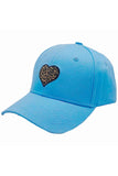 Leopard Pattern Heart Patch Baseball Cap