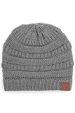 C.C Women's Ribbed Knit Solid Color Beanie