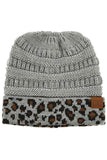 C.C Leopard Cuff Ribbed Beanie