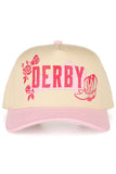 C.C Women's Derby Embroidered Letter with Rose and Boots Trucker Hat