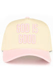 C.C GOD IS GOOD Embroidered Letter Two Tone Trucker Hat