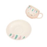 Lovely Message Cute Bunny Ceramic Mug Cup and Saucer Set