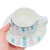 Lovely Message Cute Bunny Ceramic Mug Cup and Saucer Set