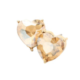 Heart Stone Evening Stud Earrings