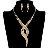 Swirl Rhinestone Pave Necklace