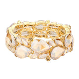 Teardrop Cluster Marquise Stone Stretch Evening Bracelet