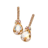 Teardrop Stone Accented Evening Earrings