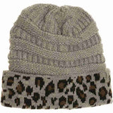 Matching Cuff Leopard Print C.C Beanie