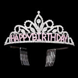 Happy Birthday Message Rhinestone Princess Tiara