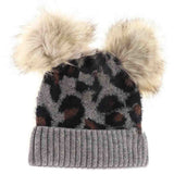BABY Leopard Double Pom C.C Beanie
