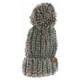 Chunky Knit Yarn Pom C.C Beanie