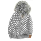Heart Knit Pom C.C Beanie