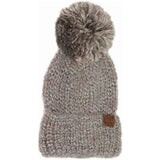 Multi Color Feather Knit Pom C.C Beanie