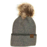 Ribbed Knit C.C Beanie with Accented