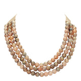 Chunky Acrylic Ball Beaded Triple Layered Faux Leather Magnetic Necklace