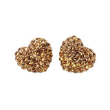 Crystal Pave Heart Stud Earrings