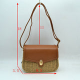 Woven Straw Flap Crossbody Bag – Chic Summer Shoulder Satchel