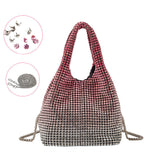Full Diamond Bag Bucket Rhinestone Chain Purse