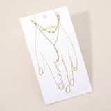 Delicate Beaded Accent Layered Hand Chain Bracelet