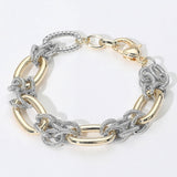 14K Gold Plated Two Tone Chain Bracelet