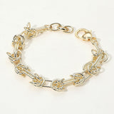 14K Gold Plated Knotted Link Chain Bracelet
