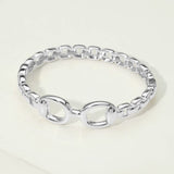14K Gold Plated Interlocking Center Hinged Bangle Bracelet