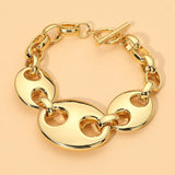 Stainless Steel Chunky Mariner Link Chain Toggle Bracelet