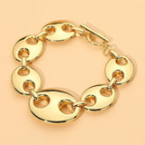 Stainless Steel Chunky Mariner Link Toggle Bracelet