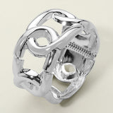 Bold Metal Sculptural Chain Link Hinged Bangle Bracelet