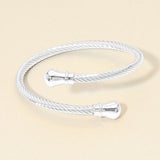 Twisted Metal Cable Bangle Bracelet