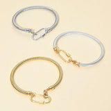 Carabiner Accent Twisted Cable Bangle Bracelet