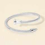 Twisted Cable Nailhead Wrap Bangle Bracelet