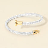 Twisted Cable Nailhead Wrap Bangle Bracelet
