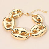 Puffy Metal Mariner Link Statement Bracelet