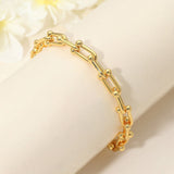 Gold Dipped Stainless Steel Industrial Link Chain Bracelet