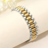 Gold Dipped Stainless Steel President Jubilee Style Link Chain Bracelet