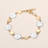 Textured Metal Disc Link Bracelet