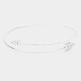 White Gold Dipped Metal Triple Triangle End Bracelet