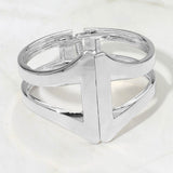 Geometric Metal Hinged Bangle Bracelet