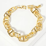 Gold Dipped Chunky Mariner Link Chain Bracelet