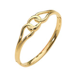 Stainless Steel Twist Link Hinged Bangle Bracelet