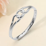 Stainless Steel Twist Link Hinged Bangle Bracelet