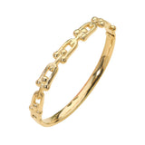 Stainless Steel Industrial Link Hinged Bangle Bracelet
