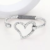 Women's Hammered Metal Heart Hook Bracelet