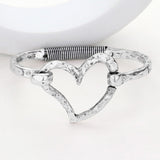 Women's Hammered Metal Heart Hook Bracelet