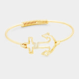 Wire Wrapped Anchor Metal Hook Bracelet
