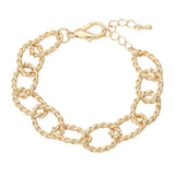 Twisted Metal Oval Link Chain Bracelet