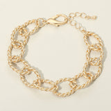 Twisted Metal Oval Link Chain Bracelet